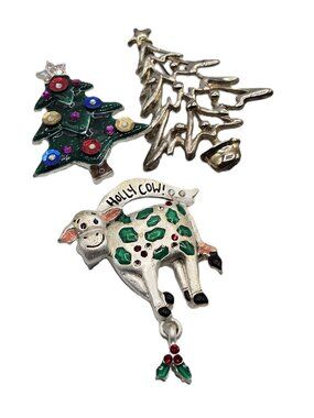 3 AJMC Christmas Holiday Pin Brooch